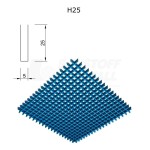 Raster Alu BASE 5 40x40 H25mm RAL 9005 czarny  kratka, element męski M, 14szt/kratkę