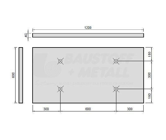 Prostokąt 1200x600x40mm Silencer H Sand White