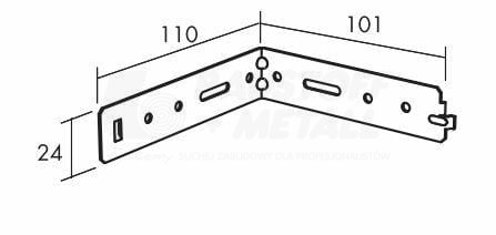 Łącznik kątowy 20szt/op 90stopni Ecophon do łączenia profili pod katem